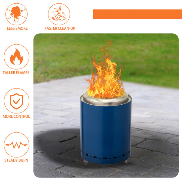 Smokeless Fire Pit - Blue - Small