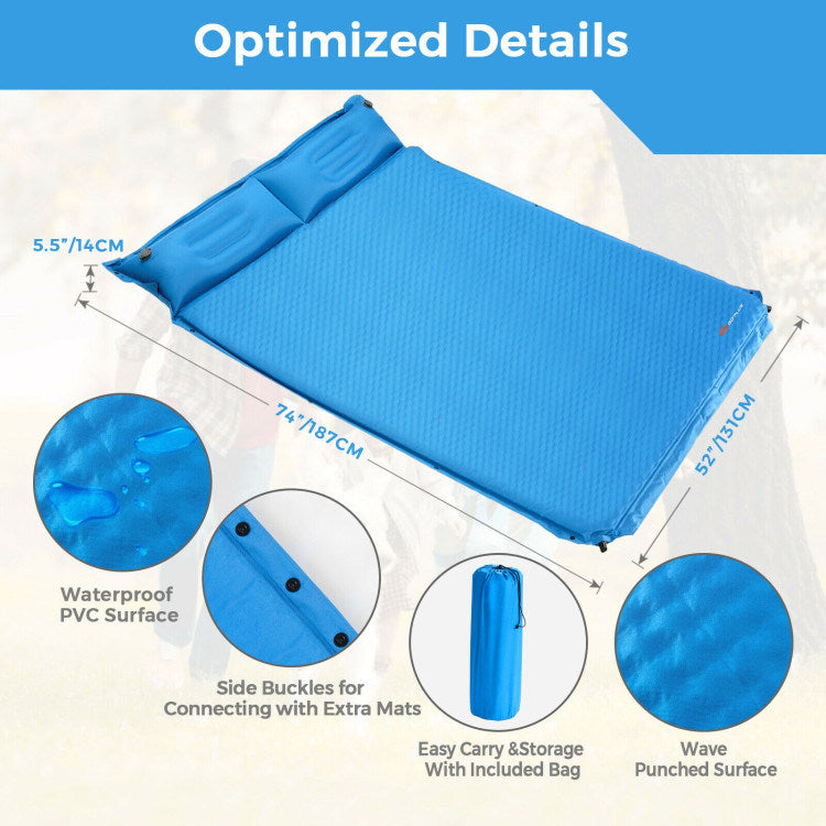 Self-Inflating Camping Outdoor Sleeping Mat with Pillows