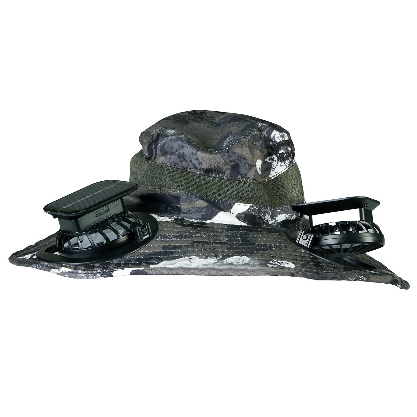 Outdoor Wide Brim Sun Hat With 2 Rechargeable Fans - Solar Powered