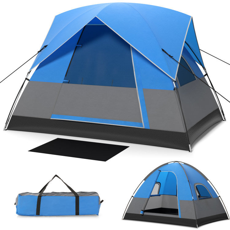 3 Person Outdoor Camping Tent with Removable Floor Mat for Camping