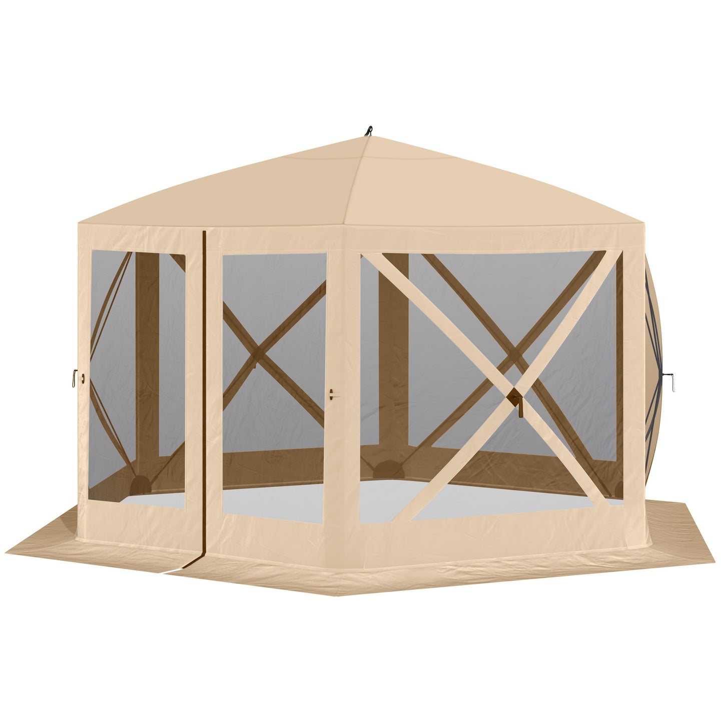 12' x 12' Hexagon Screen Pop Up Tent, Beige