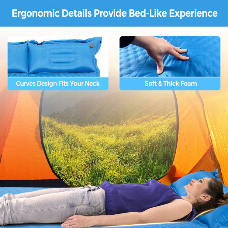 Self-Inflating Camping Outdoor Sleeping Mat with Pillows