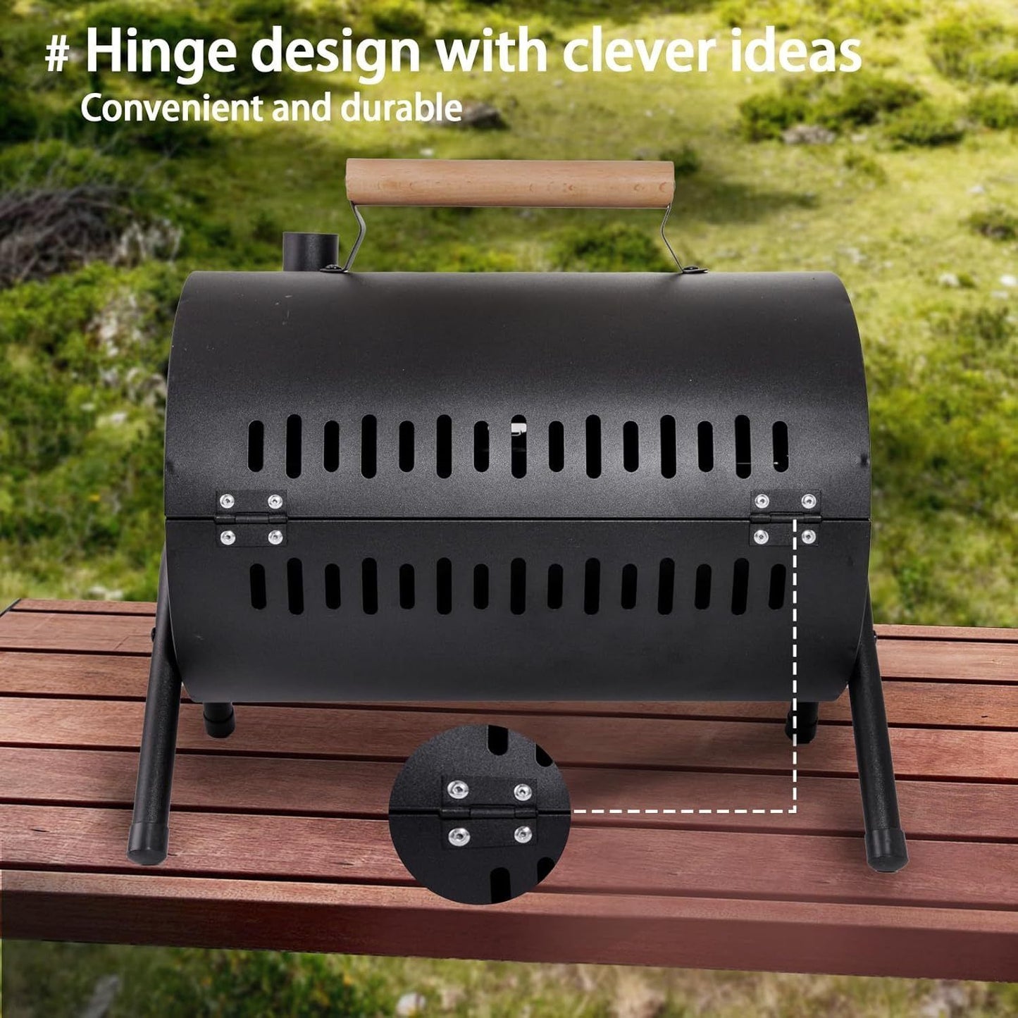 Portable Charcoal Grill, Black