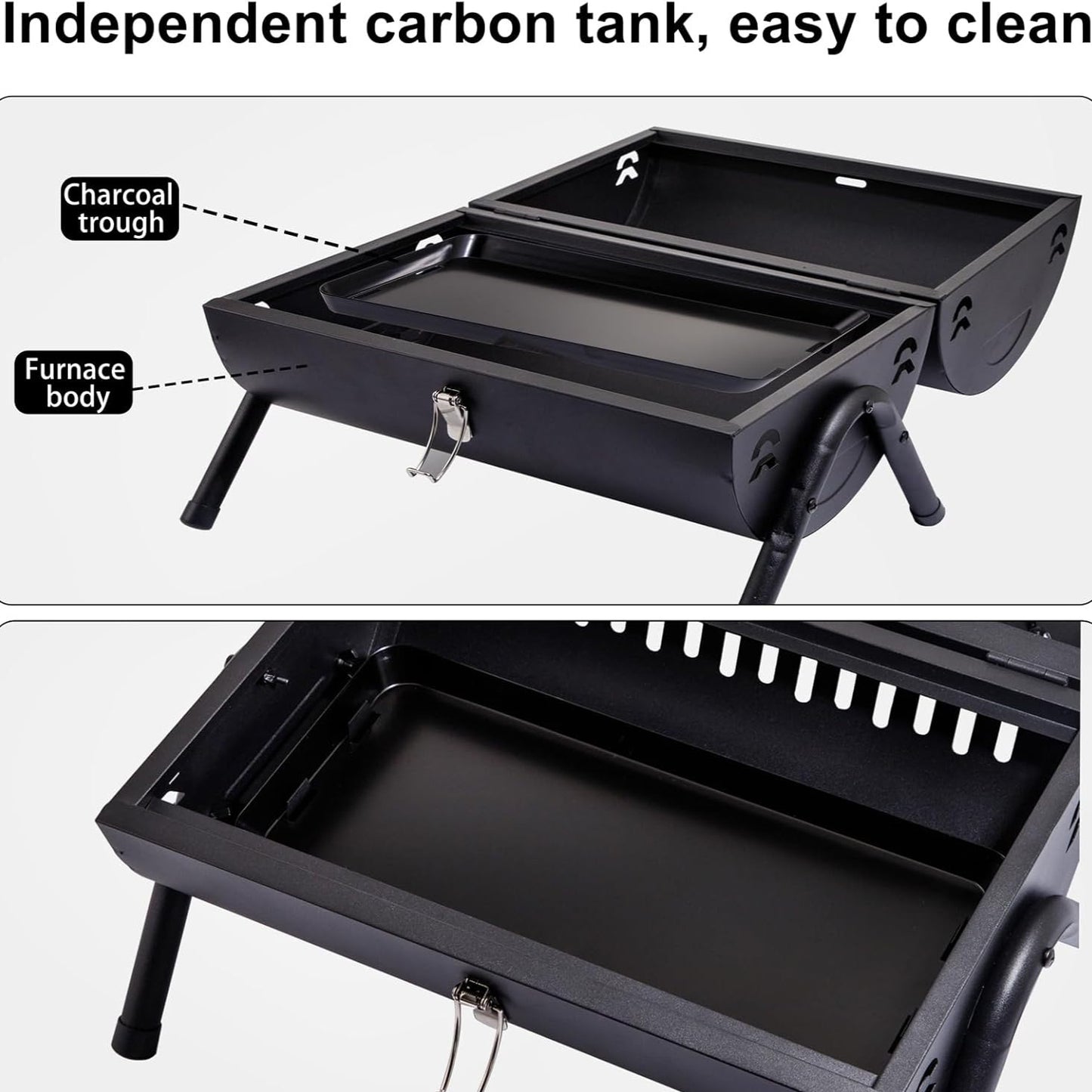 Portable Charcoal Grill, Black