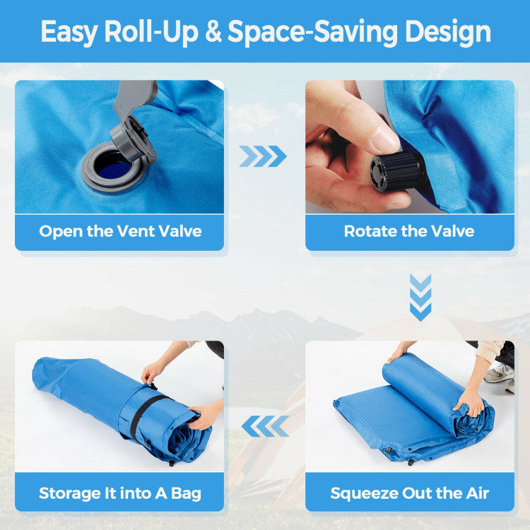 Self-Inflating Camping Outdoor Sleeping Mat with Pillows