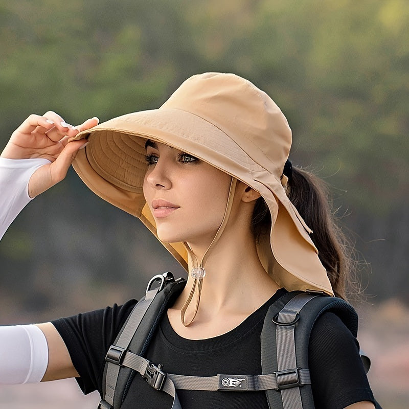 Wide Brim Shawl Ponytail Bucket Hat For Women - DragonHearth