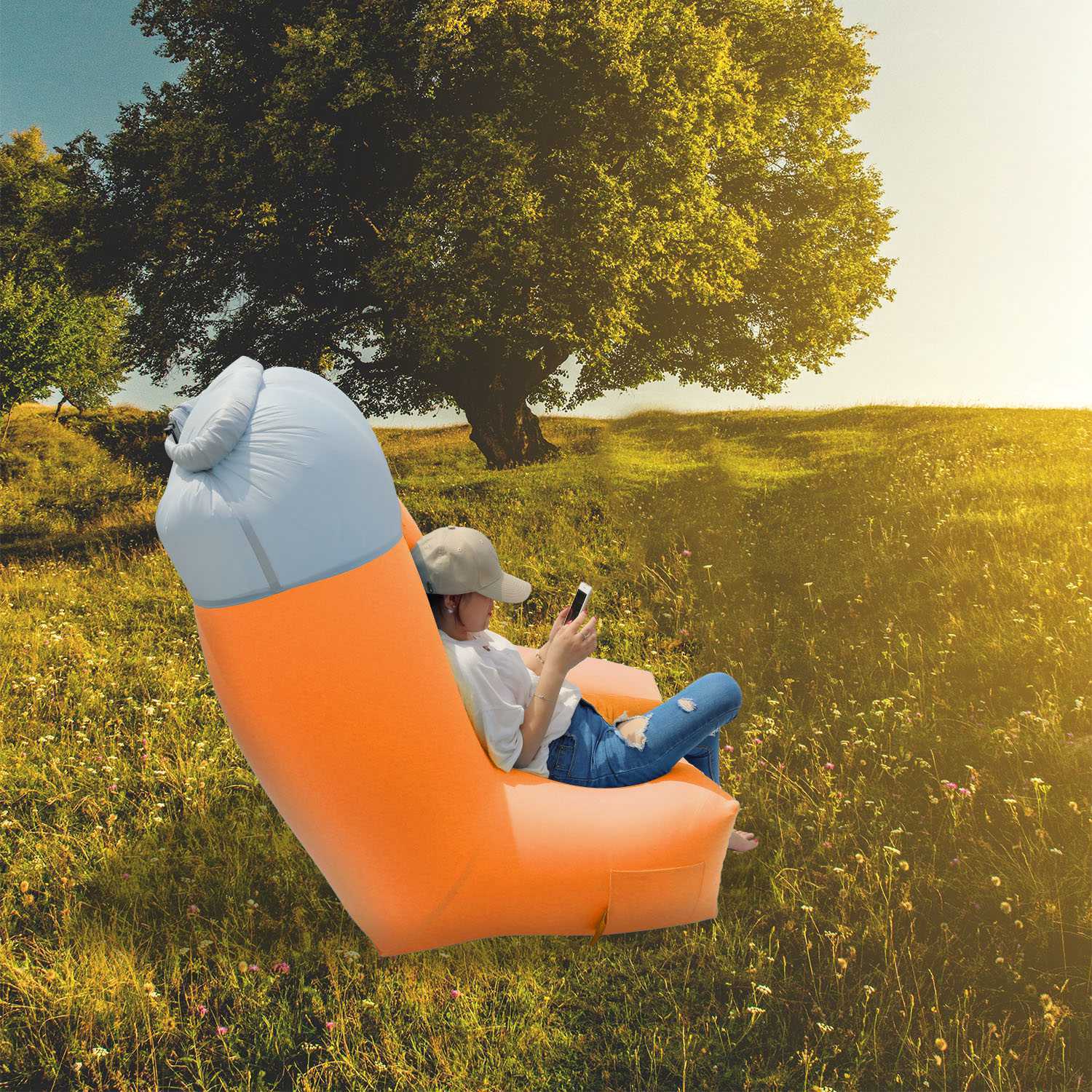 Inflatable Lounger Air Sofa Chair - DragonHearth