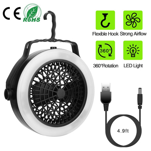 Portable Camping LED Fan 2 in 1 - DragonHearth