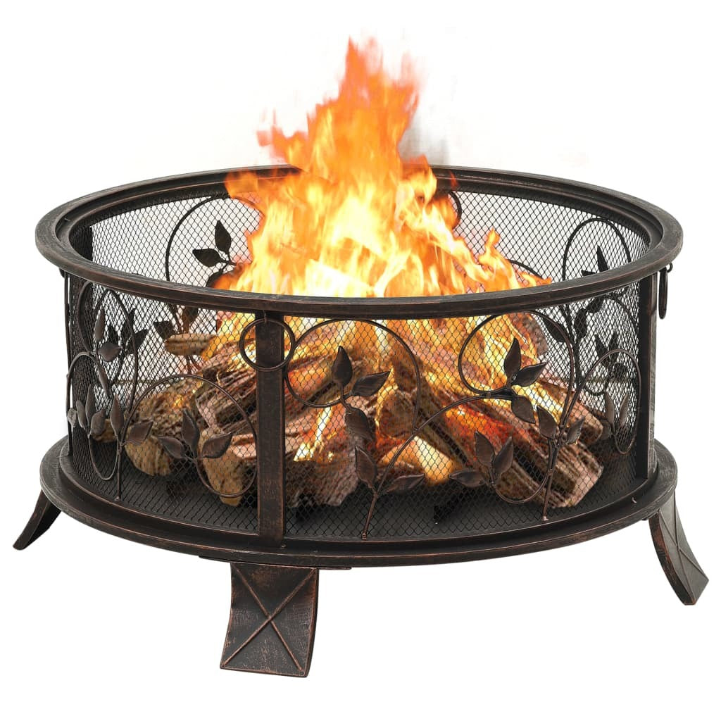 Rustic Fire Pit with Poker 26.6" XXL Steel - DragonHearth