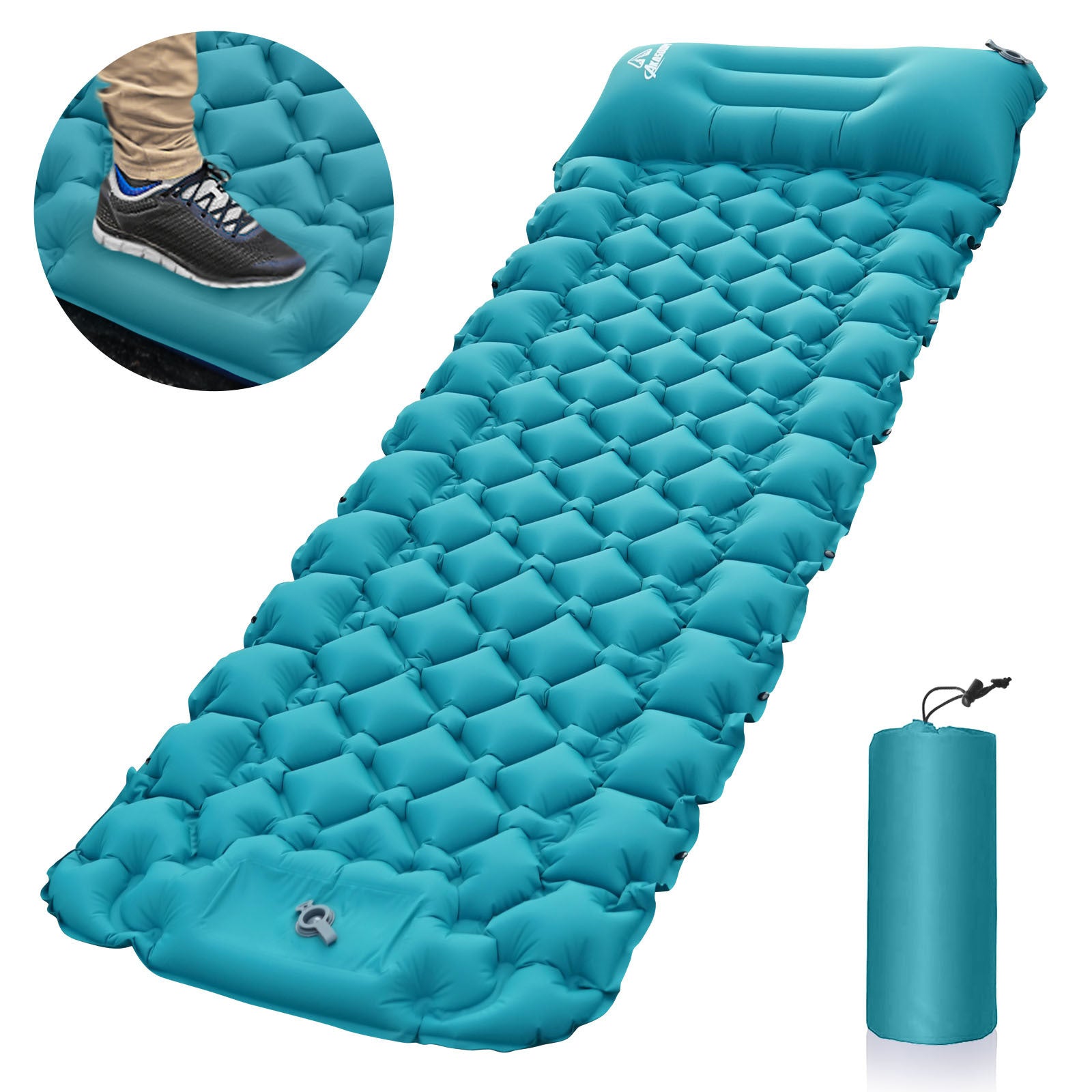 Outdoor inflatable pad - foot pedal - DragonHearth