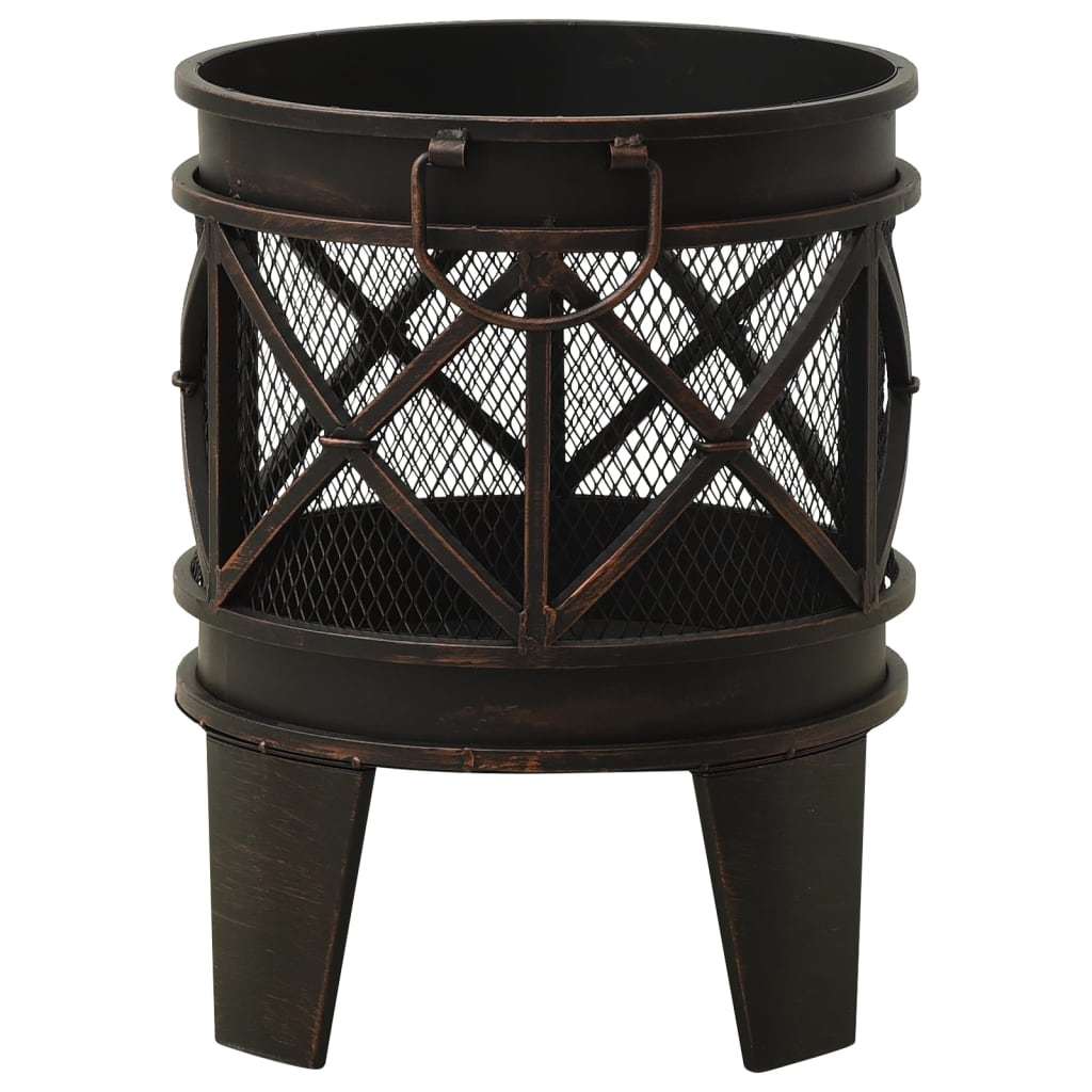 Rustic Fire Pit with Poker 16.5"21.3" Steel - DragonHearth