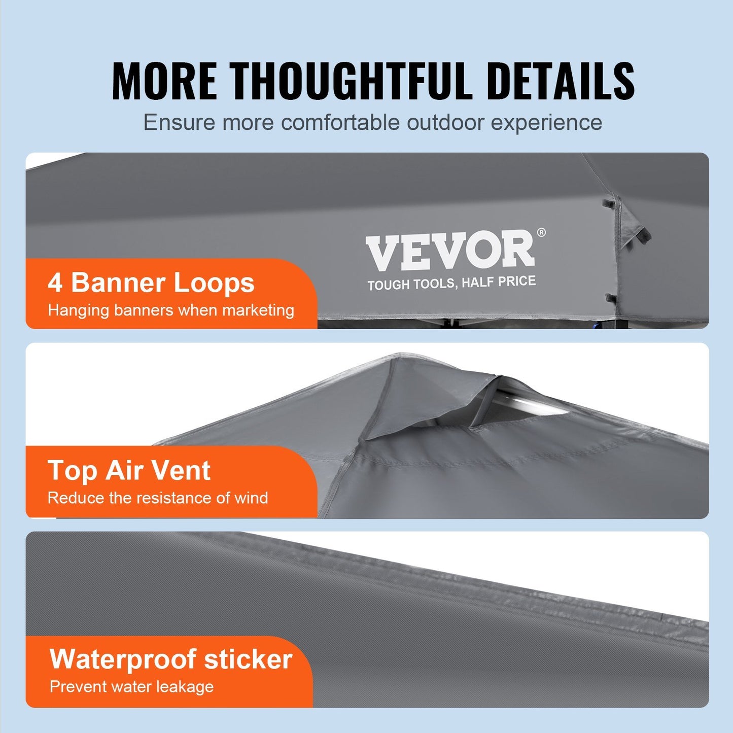 VEVOR Pop Up Canopy Tent, 10 x 10 ft