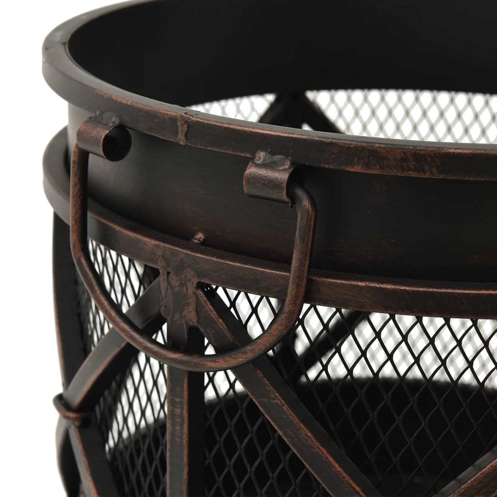 Rustic Fire Pit with Poker 16.5"21.3" Steel - DragonHearth