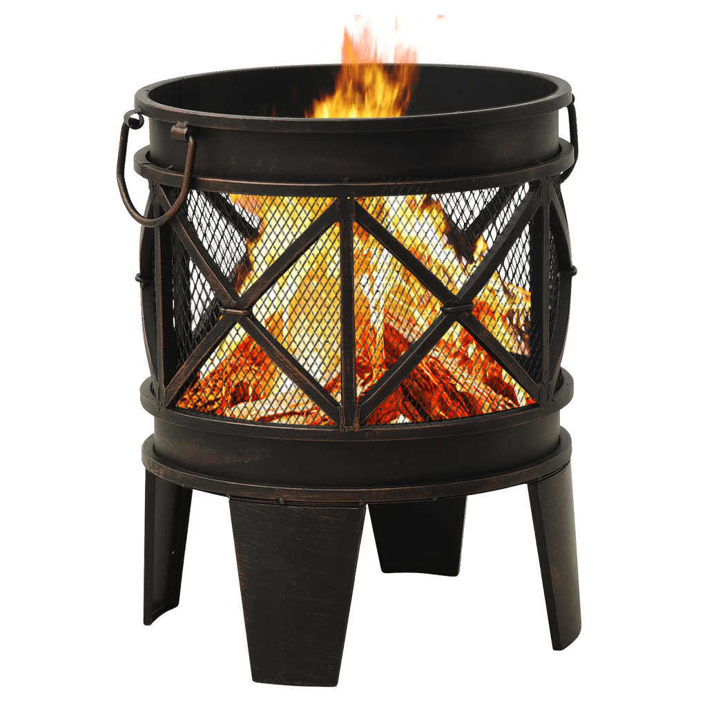 Rustic Fire Pit with Poker 16.5"21.3" Steel - DragonHearth