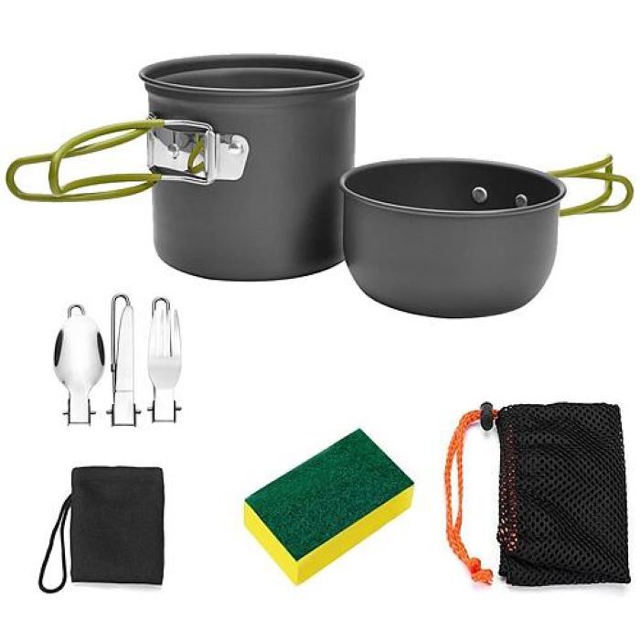 Camping Cookware Set - Aluminum Pot Pans Kit - DragonHearth