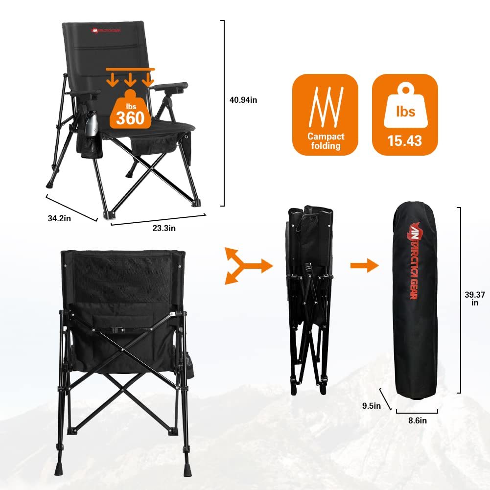 ANTARCTICA GEAR Heated Camping Chair with 12V 16000mAh Battery Pack