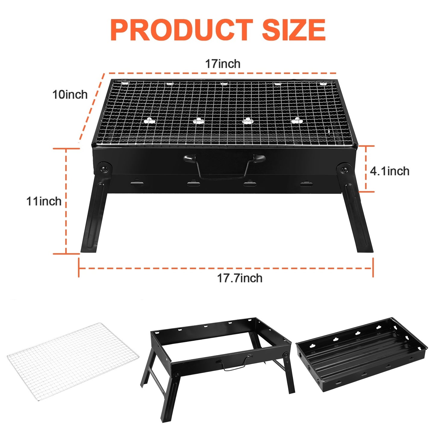 Foldable Portable BBQ Charcoal Grill