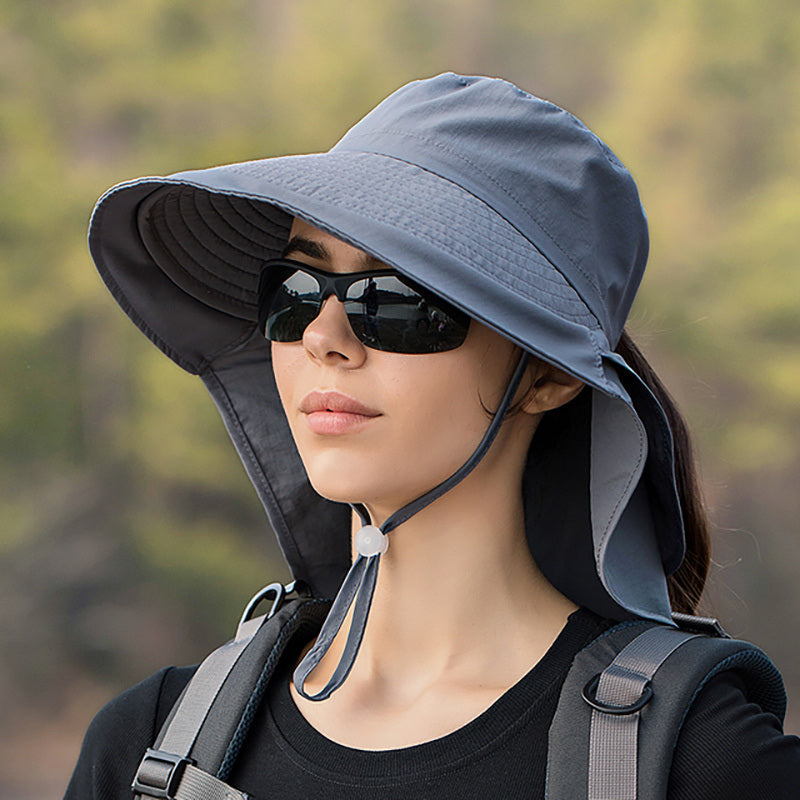 Wide Brim Shawl Ponytail Bucket Hat For Women - DragonHearth