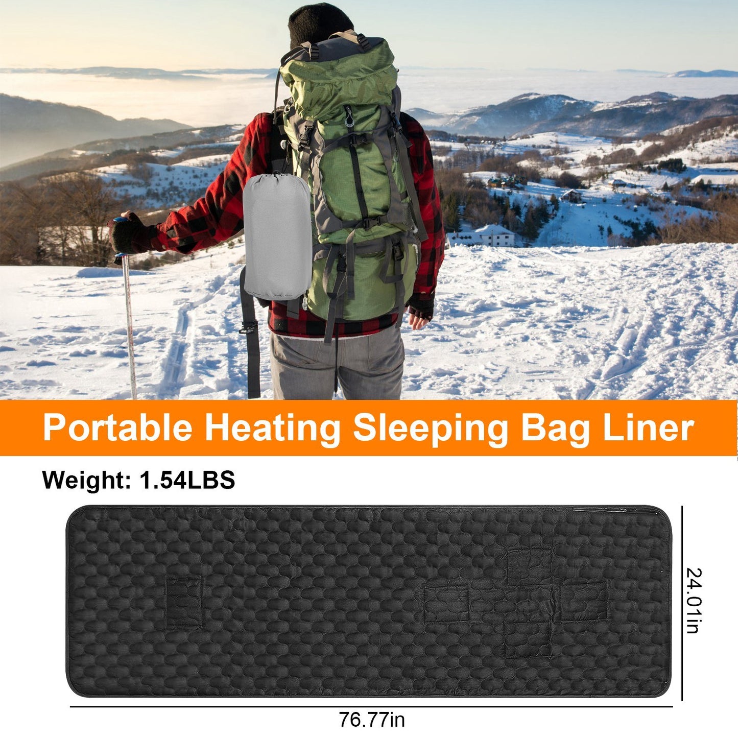 Heated Sleeping Bag Liner Powered By USB