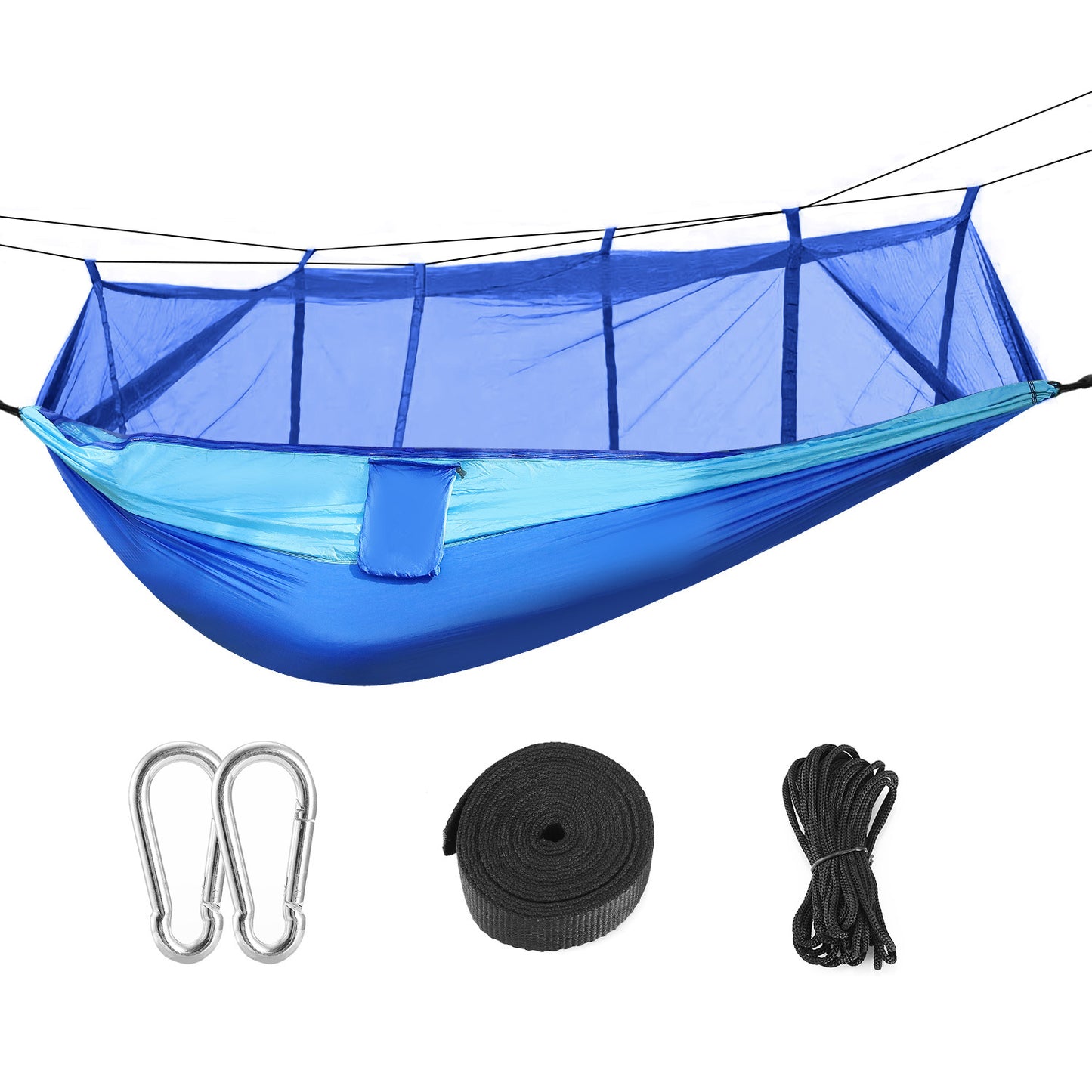 600lbs Load 2 Persons Hammock with Mosquito Net Outdoor Hiking Camping Portable Nylon Swing Hanging Bed - DragonHearth