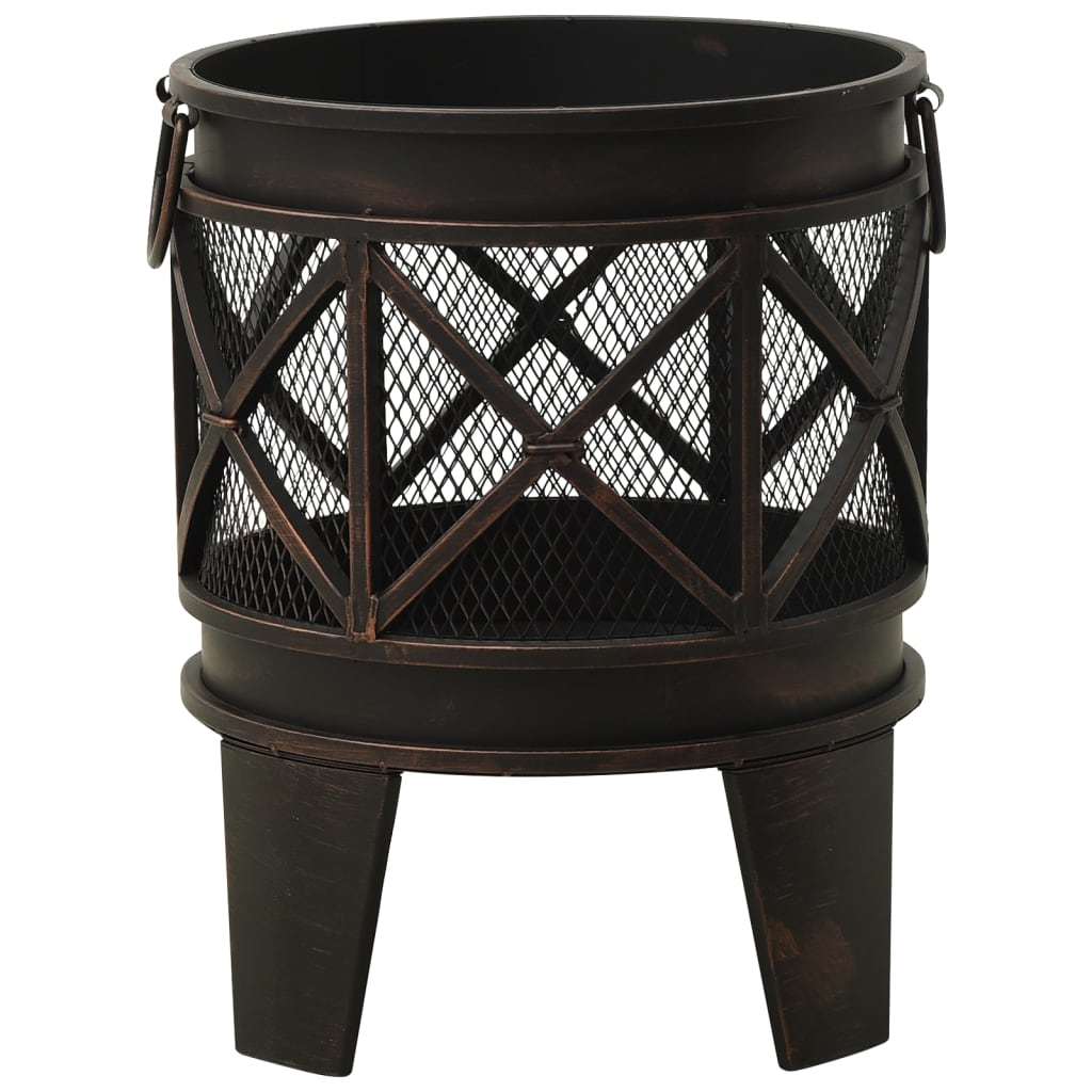 Rustic Fire Pit with Poker 16.5"21.3" Steel - DragonHearth