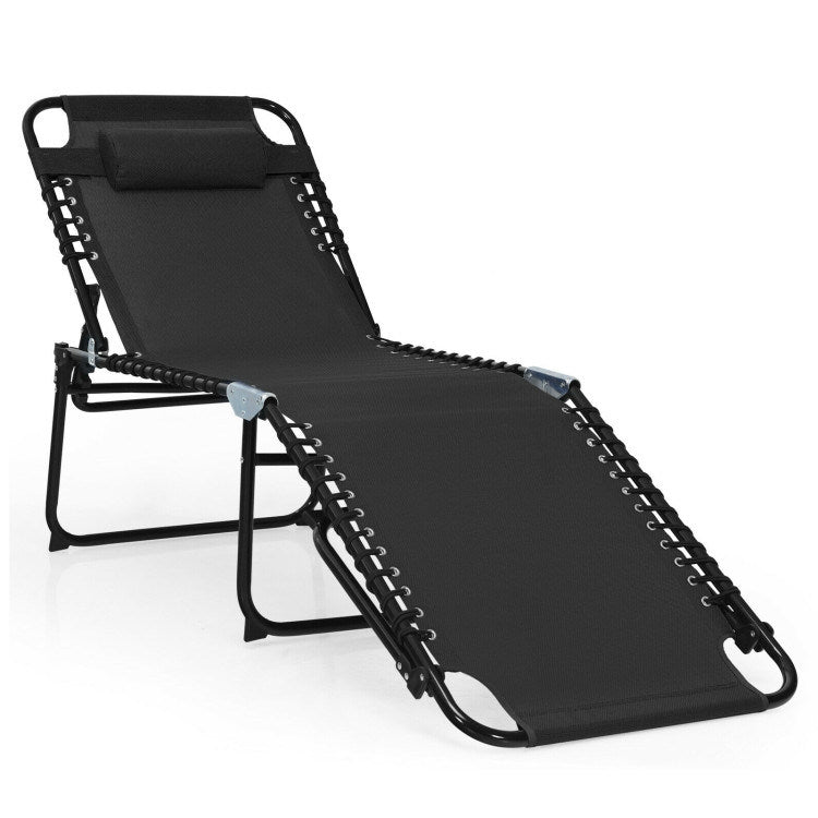 Foldable Lounge Chair with Adjustable Backrest and Footrest