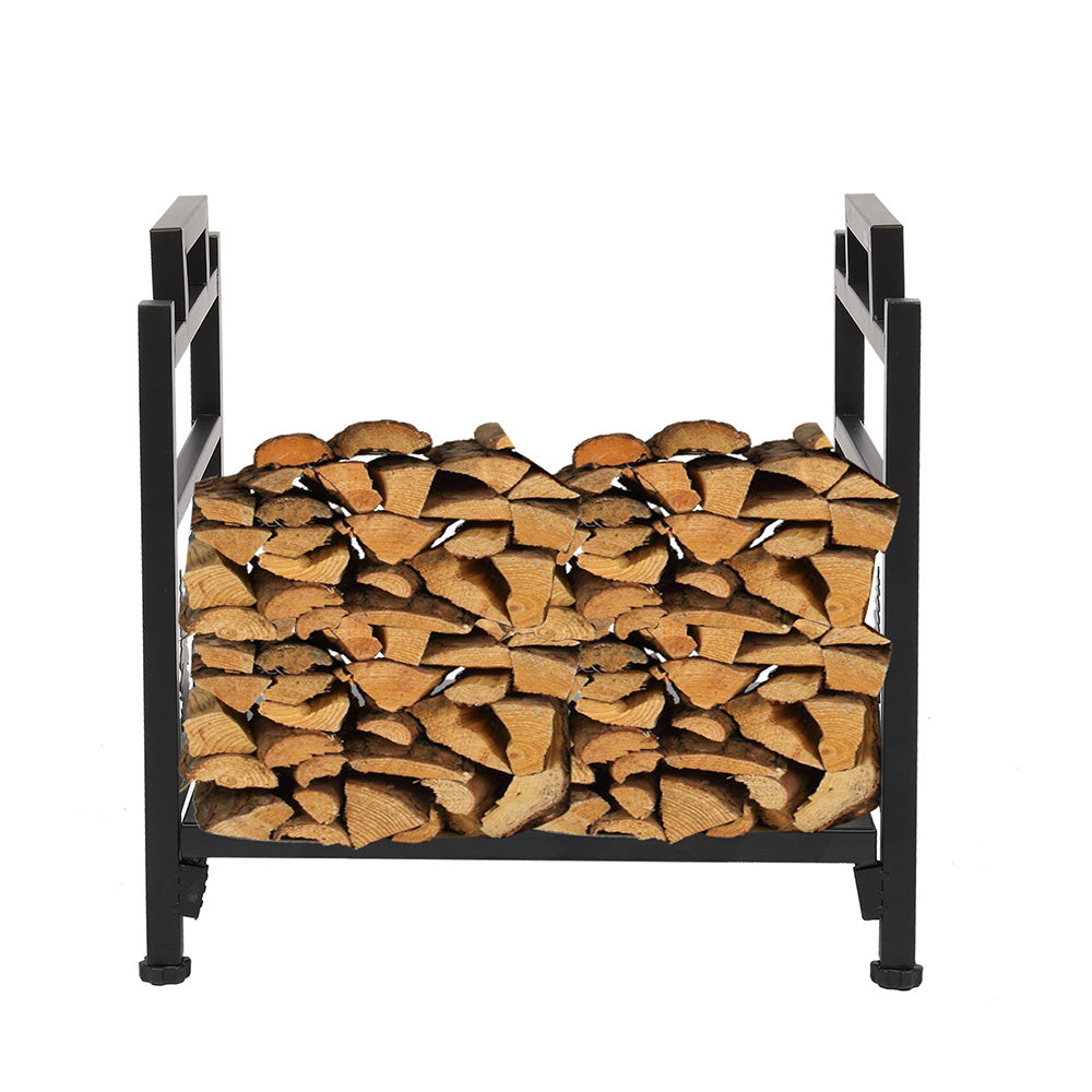 Wrought Iron Log Rack, Firewood Storage Holder, Heavy Duty Log Bin, Fireside Log Carrier for Fireplace Stove Accessories Christmas Pattern - DragonHearth