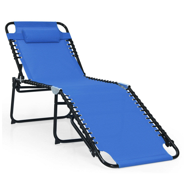 Foldable Lounge Chair with Adjustable Backrest and Footrest