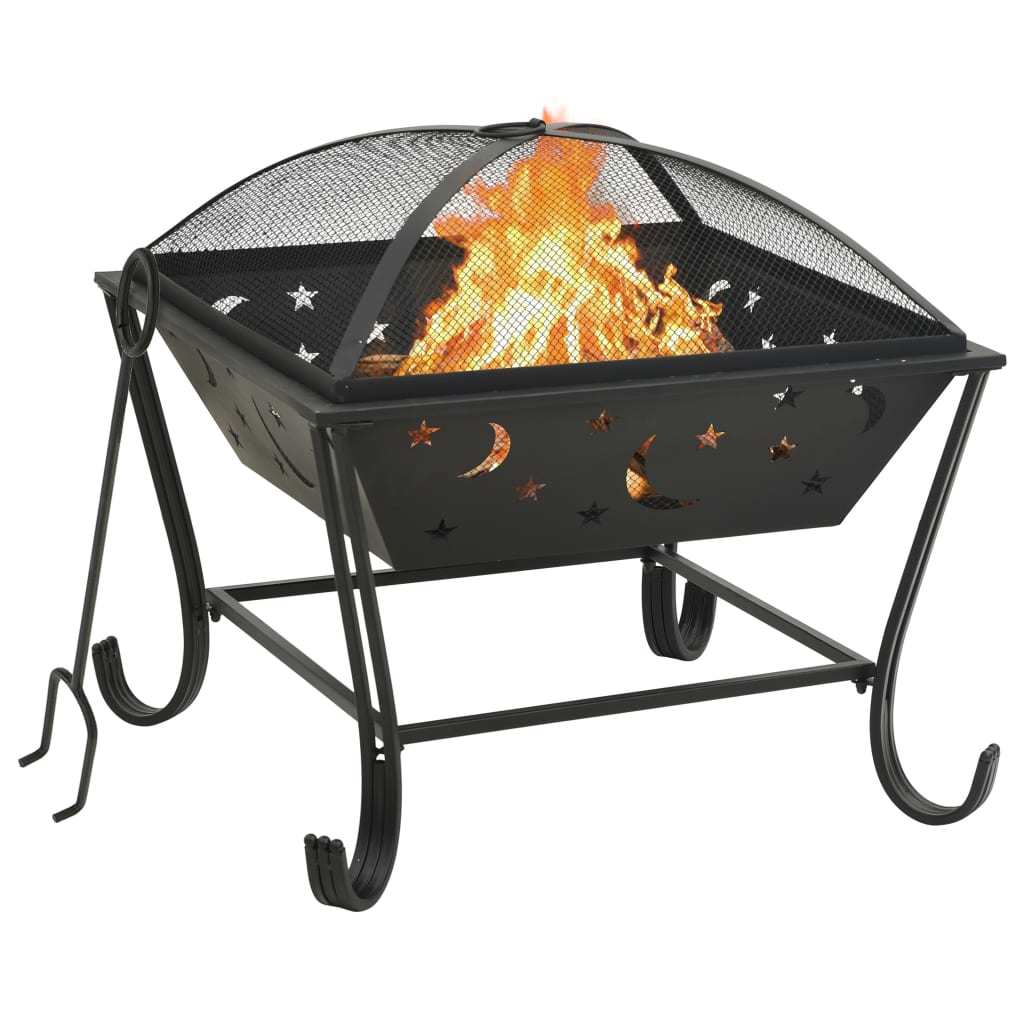 Fire Pit with Poker 24.4" XXL Steel - DragonHearth