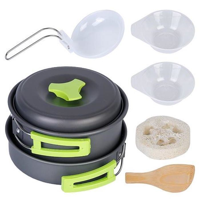 Camping Cookware Set - Aluminum Pot Pans Kit - DragonHearth