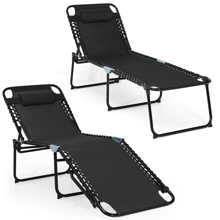 Foldable Lounge Chair with Adjustable Backrest and Footrest