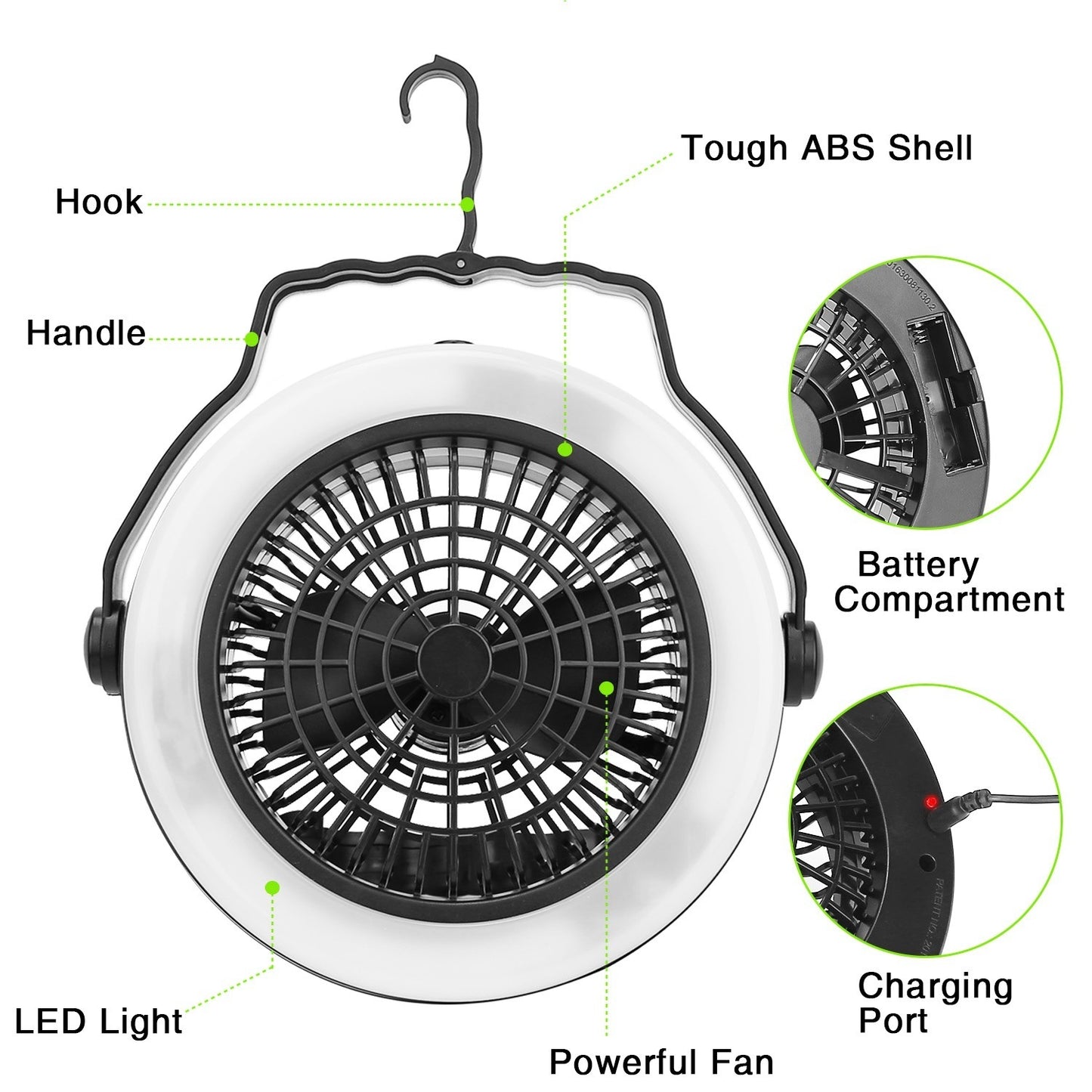 Portable Camping LED Fan 2 in 1 - DragonHearth