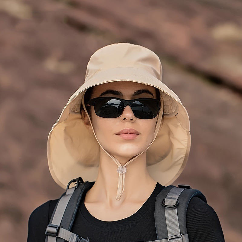 Wide Brim Shawl Ponytail Bucket Hat For Women - DragonHearth