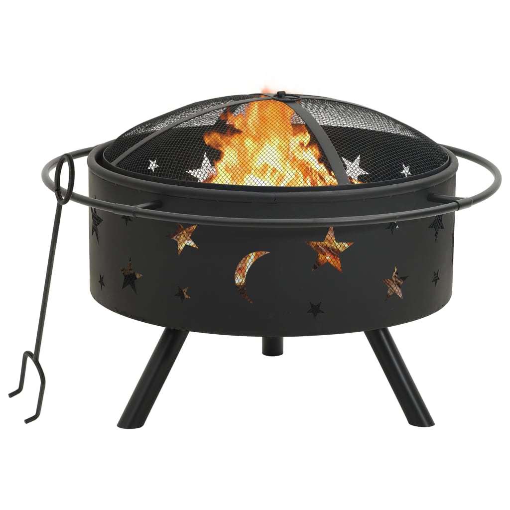 Fire Pit with Poker 29.9"XXL Steel - DragonHearth