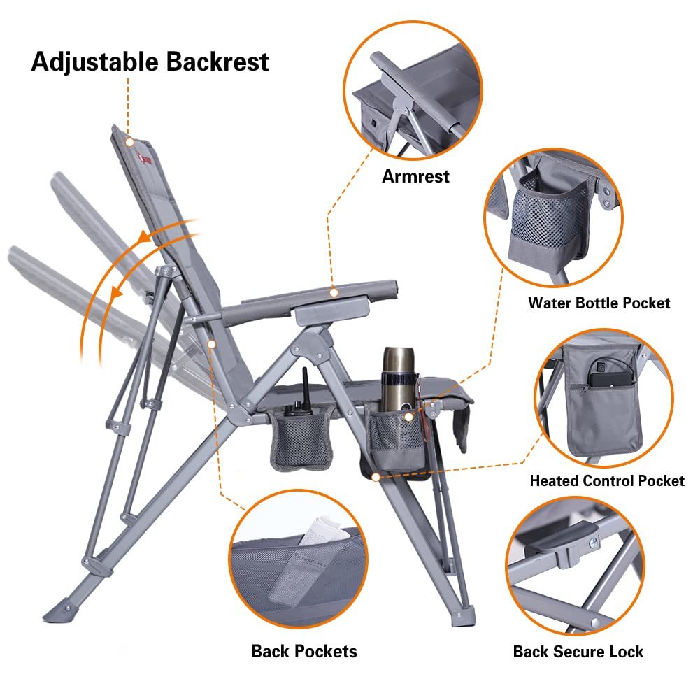 ANTARCTICA GEAR Heated Camping Chair with 12V 16000mAh Battery Pack