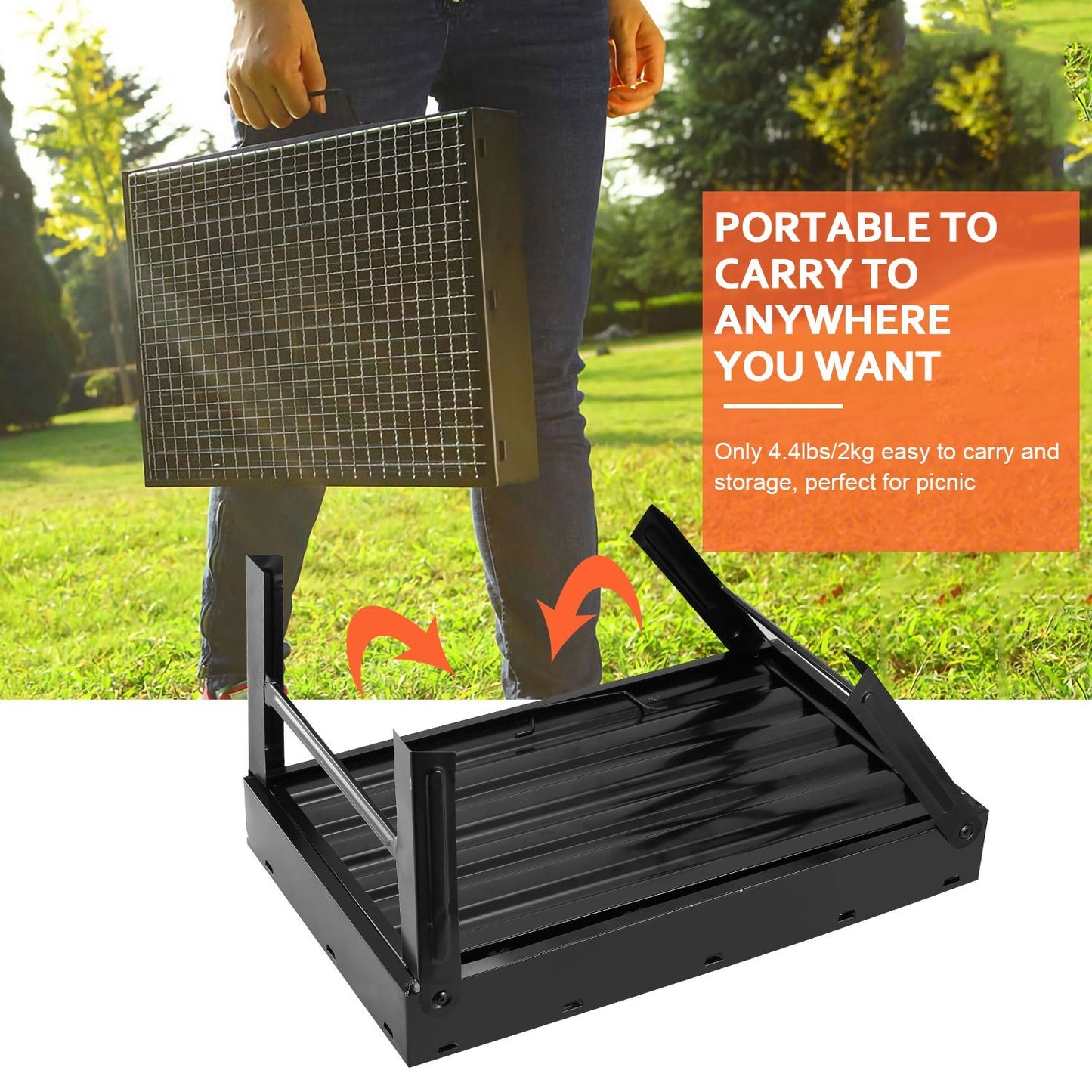 Foldable Portable BBQ Charcoal Grill