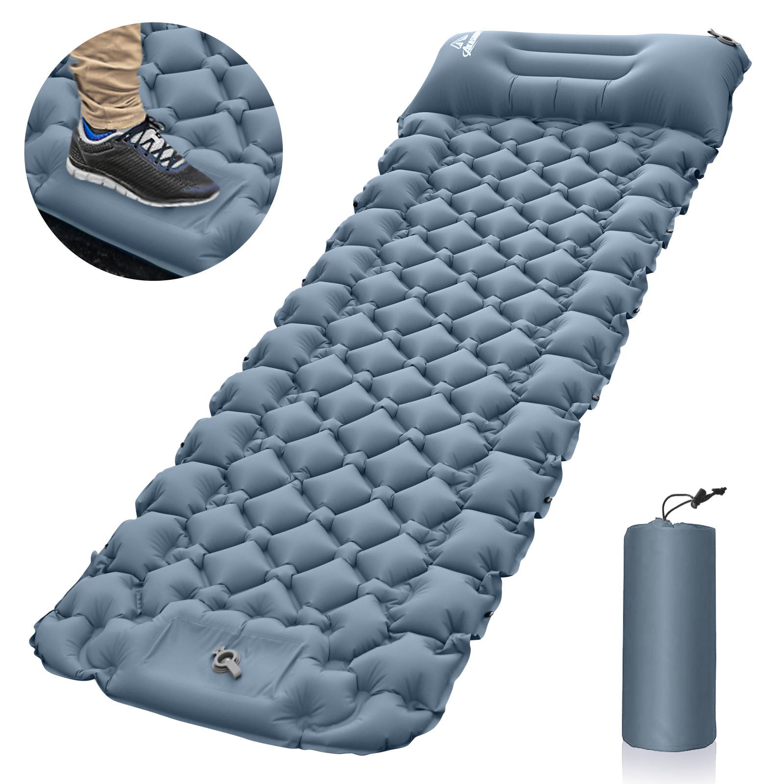 Outdoor inflatable pad - foot pedal - DragonHearth