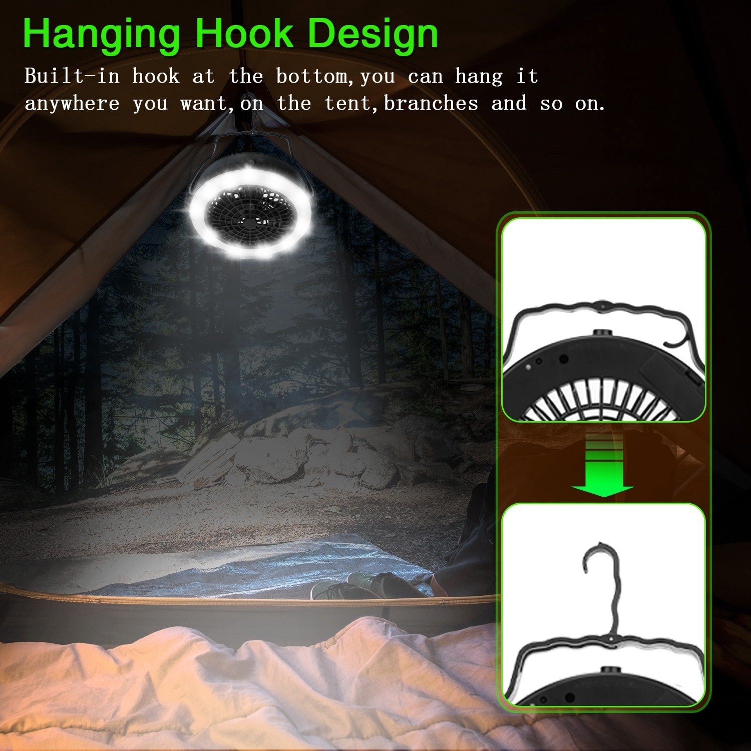 Portable Camping LED Fan 2 in 1 - DragonHearth