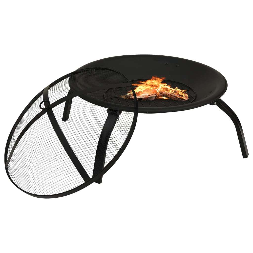 2-in-1 Fire Pit with Poker 22"x22"x19.3" Steel - DragonHearth