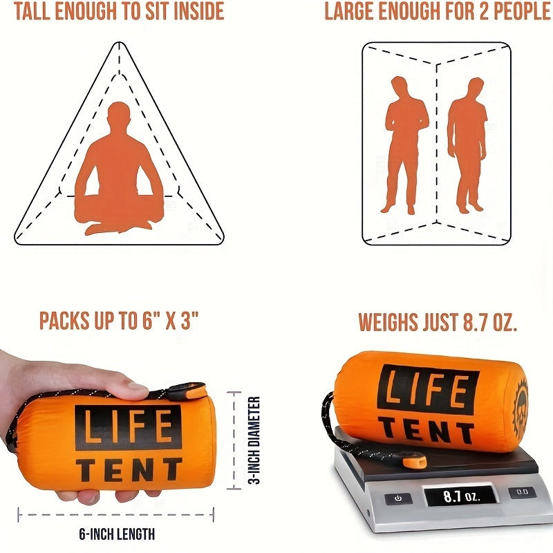 Life Tent Emergency Survival Shelter; 2 Person Emergency Tent - DragonHearth