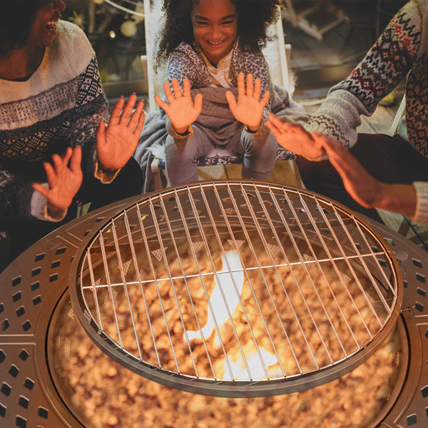 38in Metal Fire Pit with Cooking Grate- Black - DragonHearth