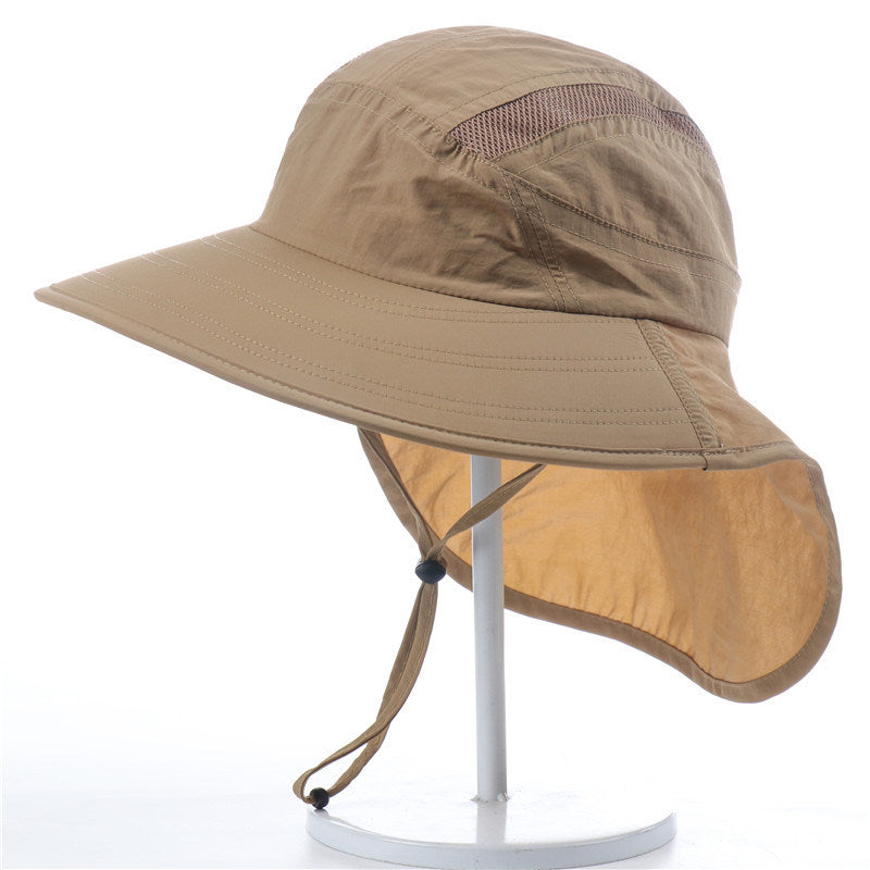 Wide Brim Sun Screen Hat With Neck Flap - DragonHearth