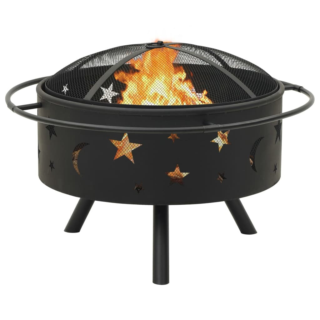 Fire Pit with Poker 29.9"XXL Steel - DragonHearth