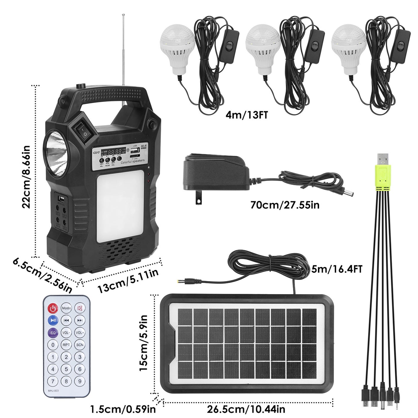 Portable Solar Power Station Rechargeable Backup Power Bank w/Flashlight - DragonHearth